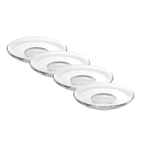 

4Pcs Transparent Glass Saucers Round Tea Saucers Decorative Snack Dishes Tea Plates