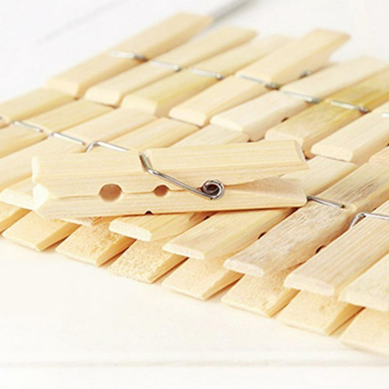 Pretty Comy Clothes Pins, Bamboo Wooden Clothespins Wood Clips, Small Close Pins Clothing Pins Clothes Pegs for Photos Crafts Pictures Baby Hanging