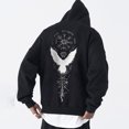 thumbnail image 1 of WILLBEST Sudaderas Navideñas para Hombre, Otoño e Invierno, con Estampado De Letras En La Espalda, Holgadas, De Talla Grande, con Capucha, Blusa Superior Mediana​​, 1 of 6