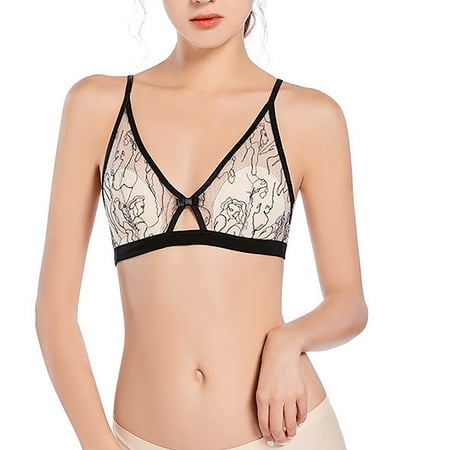 

Promotion! Women s Underwear Sexy Underwire Padded Lace Deals for 2023 Push Up Discount Products Everyday Bras Black L