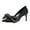 Black, variant on XYD Women Stylish Bowknot Pointy Toe Pumps Stiletto High Heels Slip On Fashion Bridal Dress Shoes Size 7 Steel Blue