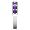 thumbnail image 4 of 0.81 ctw Wedding Band for Women - 14K White Gold Natural Amethyst Stackable Eternity Ring, 4 of 6