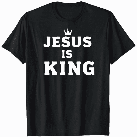 Christian Jesus Is King Design Crown T-Shirt For Men Tee