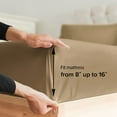 thumbnail image 3 of CGK Linens Hotel Luxury Single Fitted Sheet Only - Full Size Wrinkle-Resistant Bottom Sheet, Fits Mattress Up To 16", Beige, 3 of 7