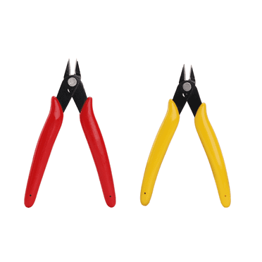 CCOCC 2Pcs Wire Cutters,Convenient for Small Tasks Flush Cutters,Soft and Comfortable Grip Wire Cutters for Crafting,Red,Yellow