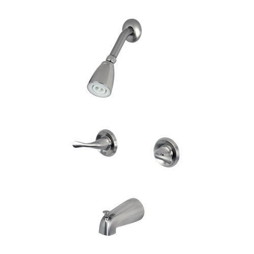 Kingston Brass KB2248YL Two Handle Tub Shower Faucet, Brushed Nickel