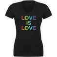 thumbnail image 1 of LGBT Gay Pride Love Is Love Juniors V-Neck T Shirt, 1 of 1