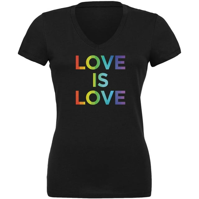 LGBT Gay Pride Love Is Love Juniors V-Neck T Shirt