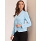 thumbnail image 3 of ChaqueDe Traje De ChaqueElástiCon Cuello De SolaPaOficiDe Trabajo PaMujer Azul S, 3 of 6
