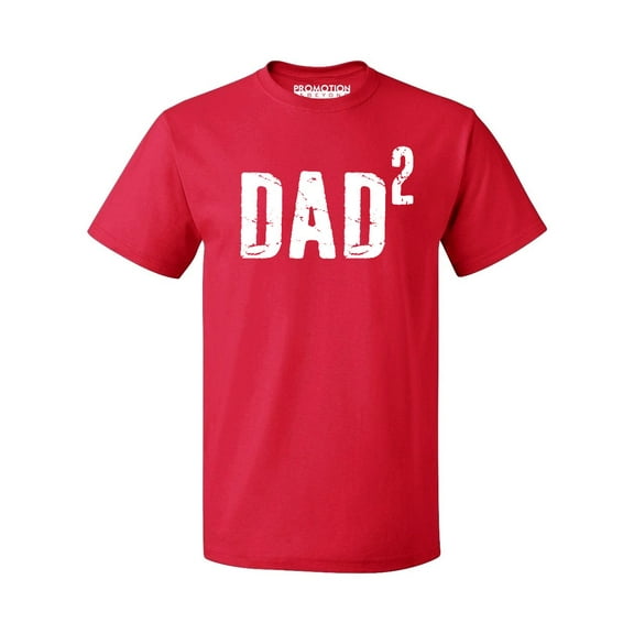 P&B Dad of 2, Dad Squared Men's T-shirt, Red, L