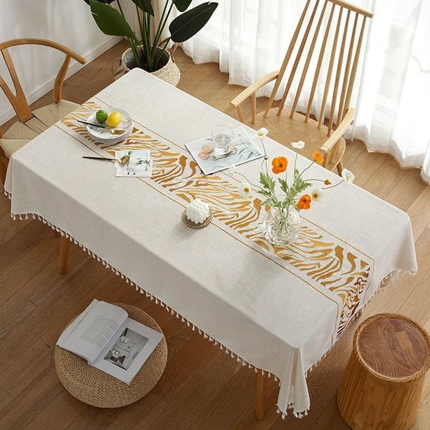 Big Save Japanese Style Table Cloth Waterproof Dustproof Cotton Linen Jacquard Tablecloth Kitchen Dining Room Garden Ornament Com Table Cloth Waterproof Dustproof Cotton, Dining Room Table Cloth