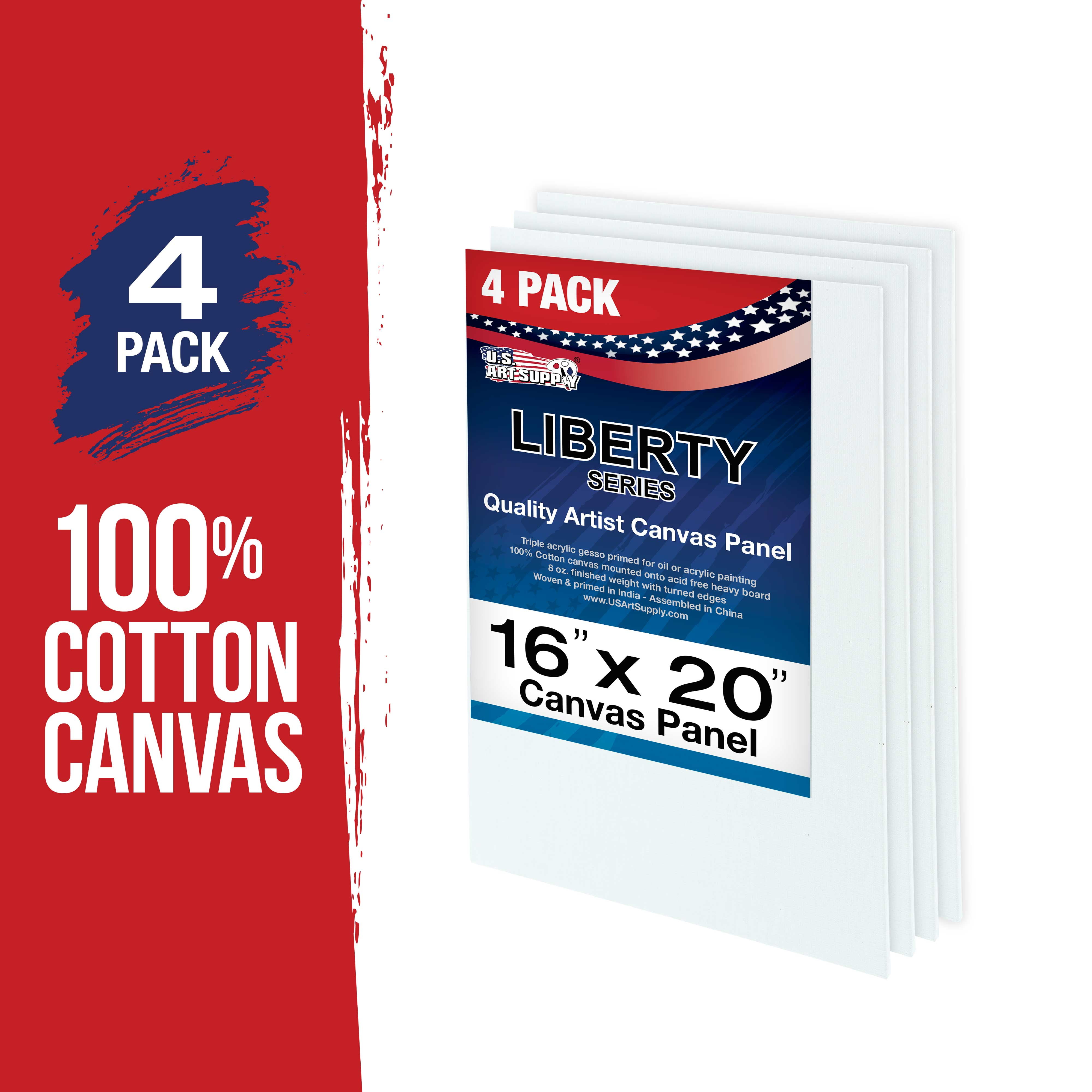 U.S. Art Supply 16 X 20 inch Professional Artist Quality Acid Free Canvas Panel Boards for Painting (Pack of 4)