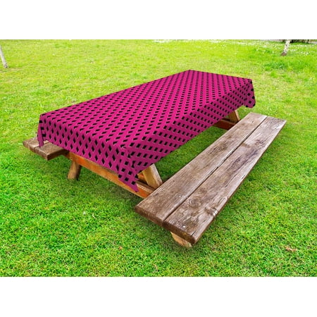 

Magenta Outdoor Tablecloth Diamond Line Grill Wire Design Logo Digital New Fashion Motif Illustration Print Decorative Washable Fabric Picnic Tablecloth 58 X 104 Inches Black Fuchsia by Ambesonne