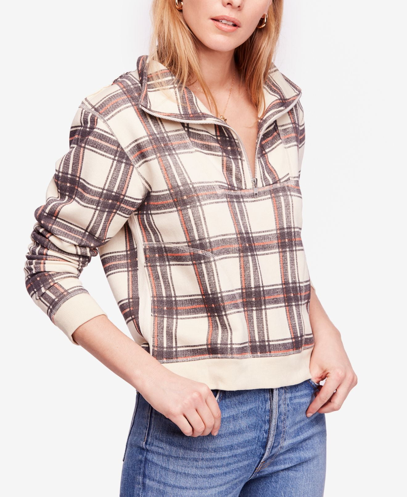 Free People Womens Small QuarterZip Pullover Sweater S