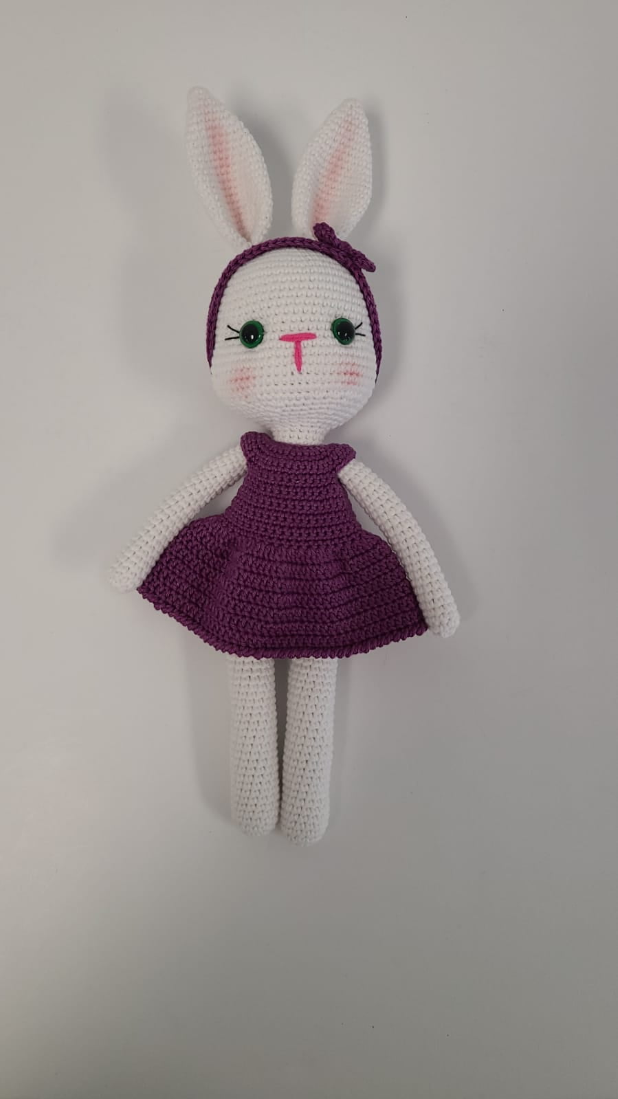 Handmade Amigurumi Rabbit Toy Buddy Bunny Easter Bunny Doll For Kids Unicex – Purple Rabbit- 5.11 inches