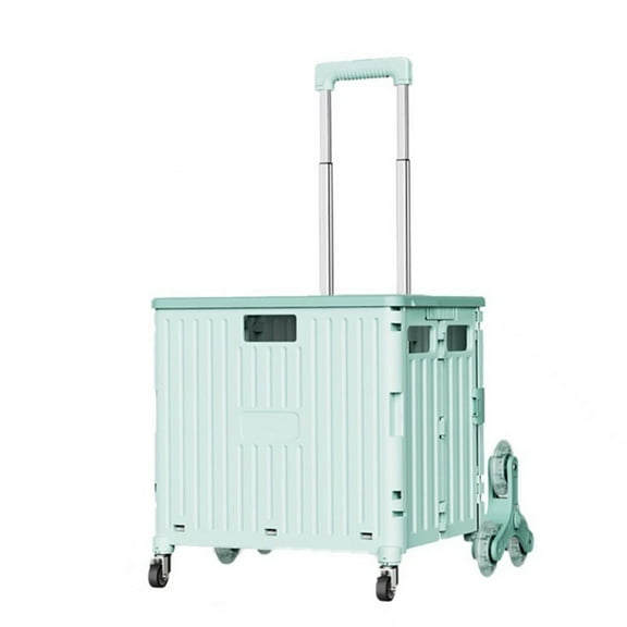 8-Wheel Stair Climbing Foldable Shopping Cart, 65L Collapsible Utility Wagon with Large Capacity for Grocery, Garden, Easy Storage