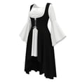 thumbnail image 4 of LEKWK Renaissance Dress Women Vintage Medieval Dress Lace-Up Corset Flowy Halloween Dress for Halloween Cosplay Theme Party Dress Up, 4 of 8
