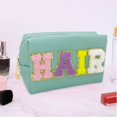 thumbnail image 2 of Chenille Letter Cosmetic Bag with Zipper Large Capacity for Women (HAIR), 2 of 9