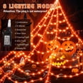 thumbnail image 3 of Scidweet Halloween Decorations Outdoor, 500 LED Halloween Spider Web Lights for Garden Yard Porch Home Decor, Orange, 3 of 8
