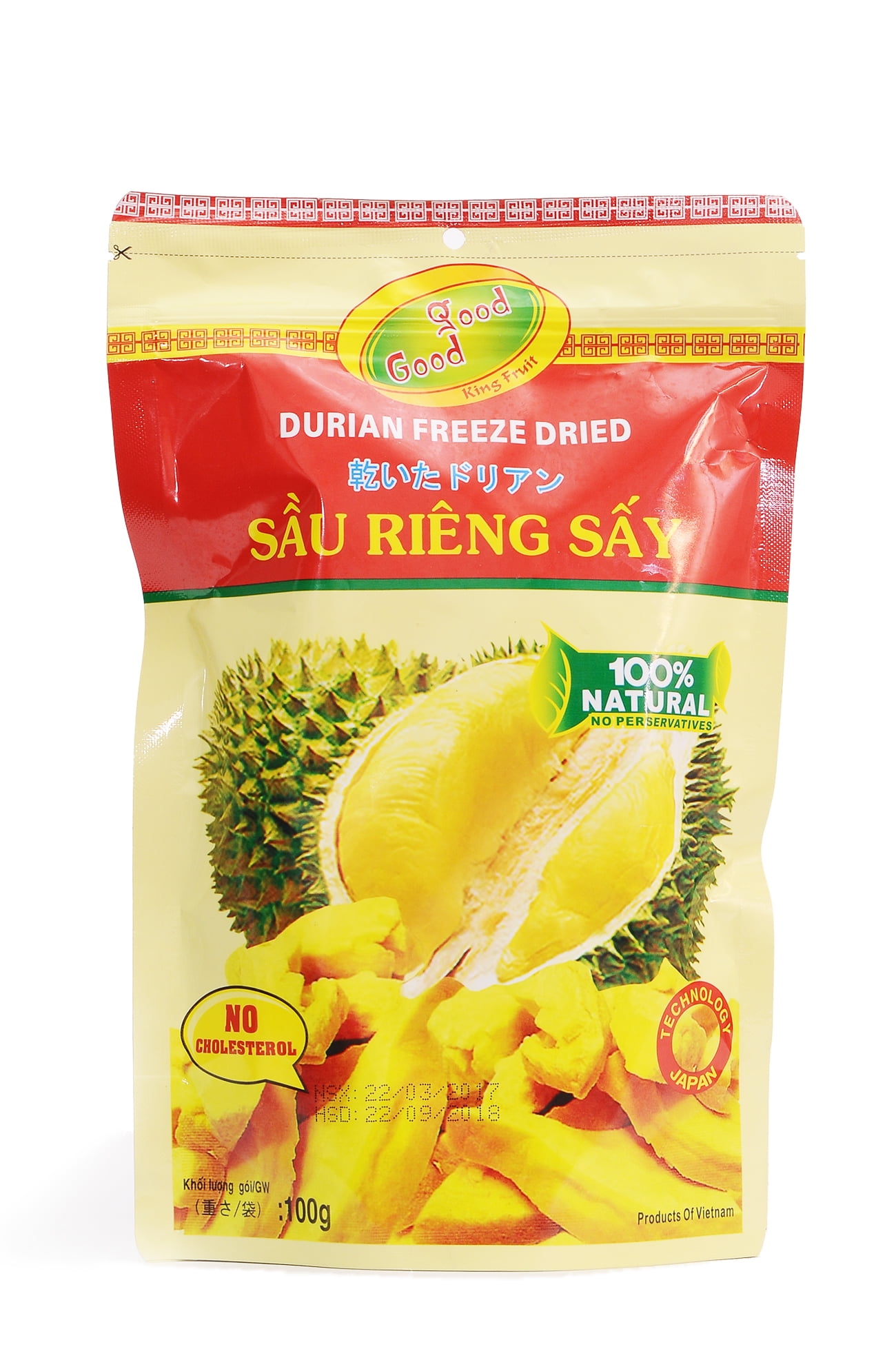 King Fruit Type 1 Vacuum Freeze Dried Durian Fruit 100 Natural/ No