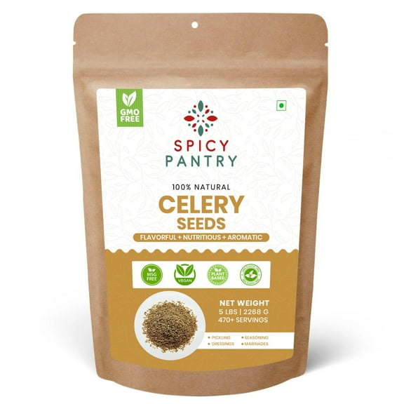 Spicy Pantry Whole Celery Seeds – 5 LBS, Dried Spice, Vegan, Kosher, Perfect for Pickling & Seasoning