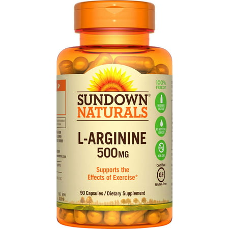 Sundown L-Arginine 500 MG Capsules, 90 Ct (Best Arginine Supplement For Ed)