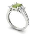 thumbnail image 2 of 1.88 ctw 3 Stone Anniversary Ring for Women | Emerald Cut Natural Peridot | Hyperallergenic Solid 14K White Gold, 2 of 5