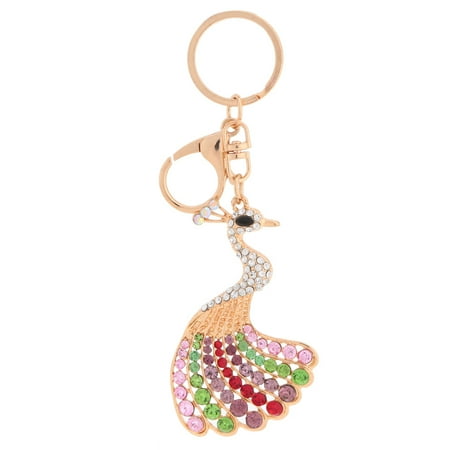 - Beautiful Shining Crystal Rhinestone Peafowl Peacock Pendant Key Ring Fashion Women Jewelry Car Key Chain Purse Handbag Charm Accessory Gift