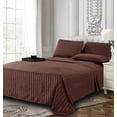 thumbnail image 3 of 1500 Thread Count 6-Piece Damask Stripe Bed Sheet Set Full Sage/Green, 3 of 8