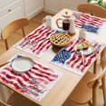 thumbnail image 5 of American Flag Placemats Set of 4 Red Blue Watercolor USA Flag Place Mats Indoor Wipeable Table Mats Washable Cloth Dining Table Placemats for Kitchen Holiday Party Home Decor 13x19 Inch, 5 of 9