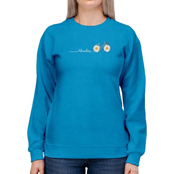 Daisy Bicycle Adventure Sweatshirt Women -Image by Shutterstock, Female XX-Large