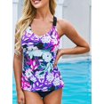 thumbnail image 4 of Floral Printed Tankini Tops for Women Strappy Racerback Swim Top No Bottom (S-XXL), 4 of 5