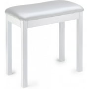 Stagg PBF20 MET WHSWH Metal Piano Bench - White with White Vinyl Seat Top