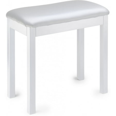 Stagg PBF20 MET WHSWH Metal Piano Bench - White with White Vinyl Seat Top