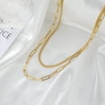 thumbnail image 2 of EUEAVAN Double Layer Stainless Steel Chain Combination Necklace Gold, 2 of 6