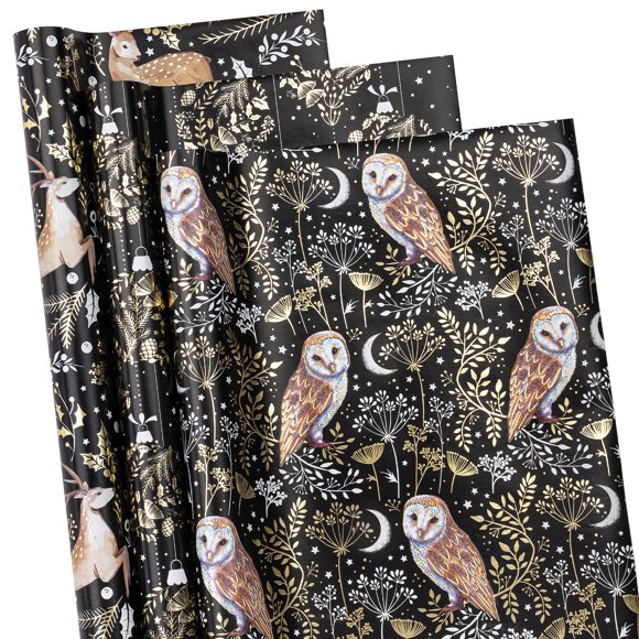 [ Papel de Regalo Navideño RUSPEPA 3 Rollos de 43x3 m con Papel Metálico ]