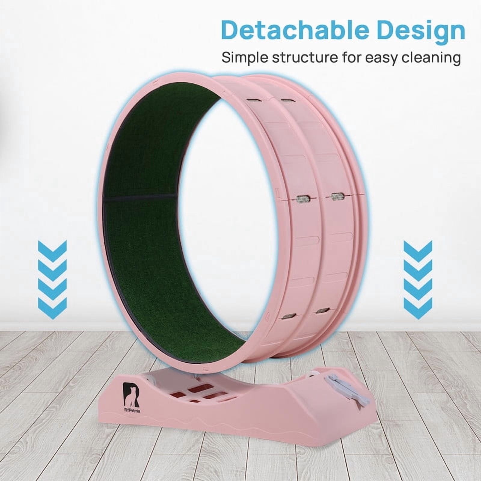 Cat Exerciser Wheel, 31.5 Inch Cat Toy Running Wheel Treadmill with Detachable Carpet for Indoor Cats, Plastic Wheel