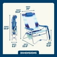 thumbnail image 6 of GCI Outdoor Bi-Fold Beach Chair Compact Low Profile Reclining Chair, Wave Blue, 6 of 9