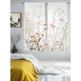 thumbnail image 3 of Pastoral Botanical Sheer Curtains 72 Inch Length 2 Panels Set, Vintage Watercolor Floral Voile Window Treatment Rod Pocket Curtains Sheers Drapes for Bedroom/Living Room/Kitchen 52"x72"x2, 3 of 7