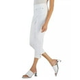 thumbnail image 3 of JM Collection Petite Tummy Control Pull On Ankle Pants Bright White PXL, 3 of 4