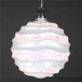 thumbnail image 1 of 6 in. White Candy Glitter Wave Ornament Ball, 1 of 1