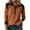 Orange, variant on Women's Corduroy Shacket Long Sleeve Tops, V Neck Button Collar Patchwork Shirt for Women, Contrast Ribbed Cuffs Casual Spring Fall Blouse Beige M