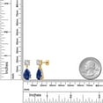 thumbnail image 3 of Gem Stone King 18K Yellow Gold Plated Silver Blue Created Sapphire and White Created Sapphire Earrings for Women | 9.14 Cttw | Gemstone September Birthstone | Pear Shape 12X8MM, 3 of 4
