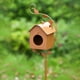 thumbnail image 4 of Casita de pájaros de metal con estaca | Decoración de jardín exterior para patio y jardín | Construcción de hierro inoxidable | Pajarera de altura ajustable | Regalo para amantes de las aves, 4 of 5