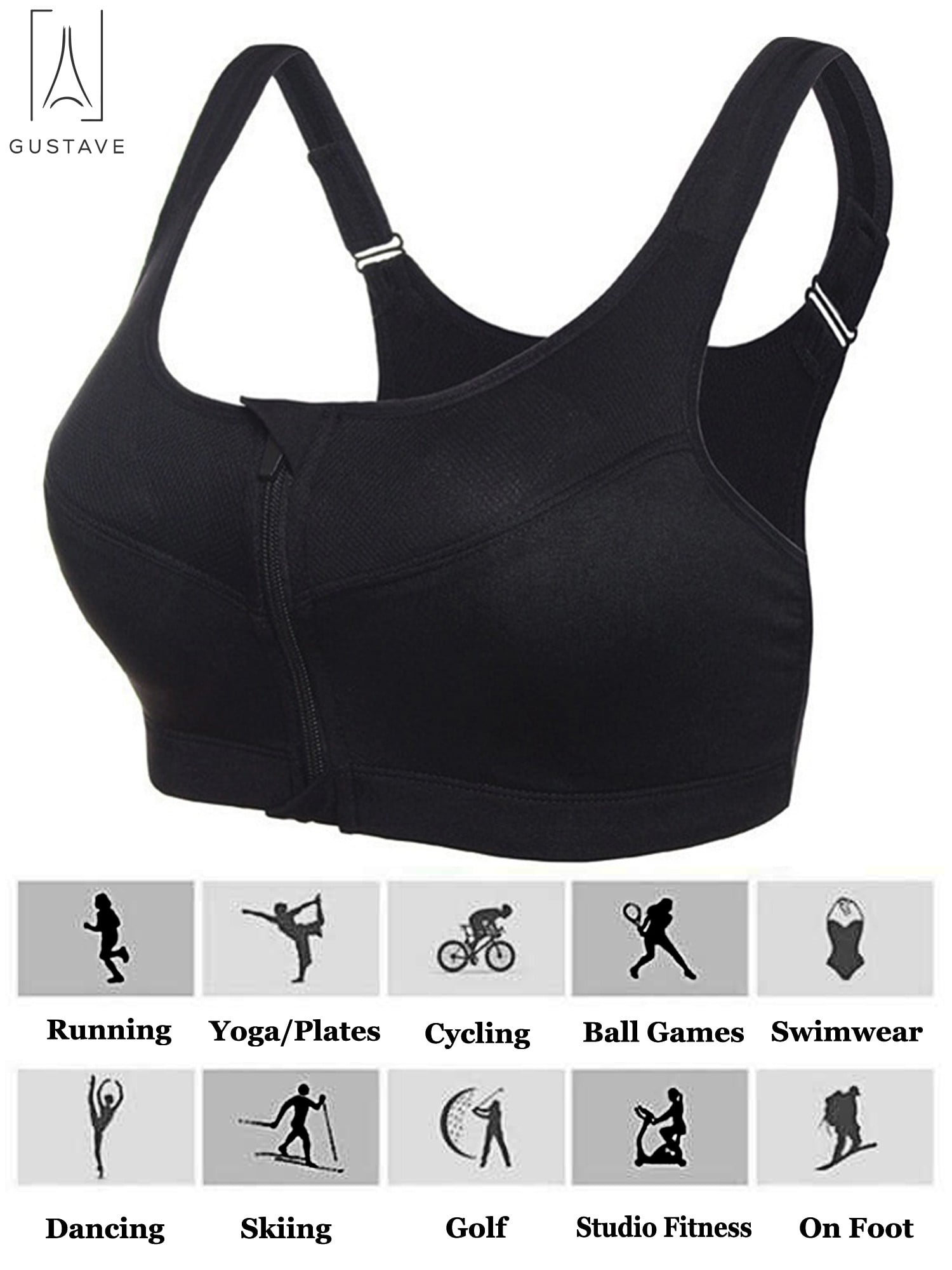 walmart front zip sports bra