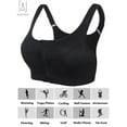 thumbnail image 2 of Gustave Women High Impact Front Zip Sports Bra Push Up Padded Workout Yoga Bras Wirefree Shockproof Fitness Vest Tops "Black,L", 2 of 10