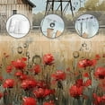 thumbnail image 5 of Rustic Farmhouse Windmill Shower Curtain Vintage Western Farm Barn Red Flowers Meadow Teal Wooden Plank American Country Landscape Bathroom Decor Fabric Curtain with Hooks-72"W x 72"L (Pack of 1), 5 of 7
