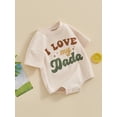 thumbnail image 2 of Bagilaanoe Newborn Baby Girl Summer Rompers Letter Print Short Sleeve Bodysuits 3M 6M 12M 18M Infant Casual One Piece Short Jumpsuit, 2 of 8