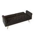 thumbnail image 7 of 71 inches Convertible Futon Sofa Bed,Modern Reclining Futon Loveseat Couch Sleeper Sofa with 2 Pillows Sleeper Sofa for Living Room,Black, 7 of 7