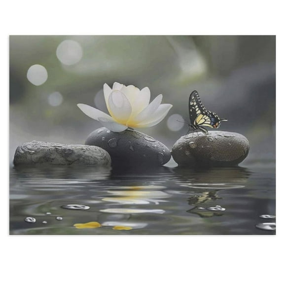 AVOI Zen Wall Art Zen Bathroom Pictures Wall Decor Spiritual Canvas Prints Meditation Decorations Paintingd Artwork Office Home Spa Yoga Decor For Bedroom Dining Living Room Unframe: 10x8in